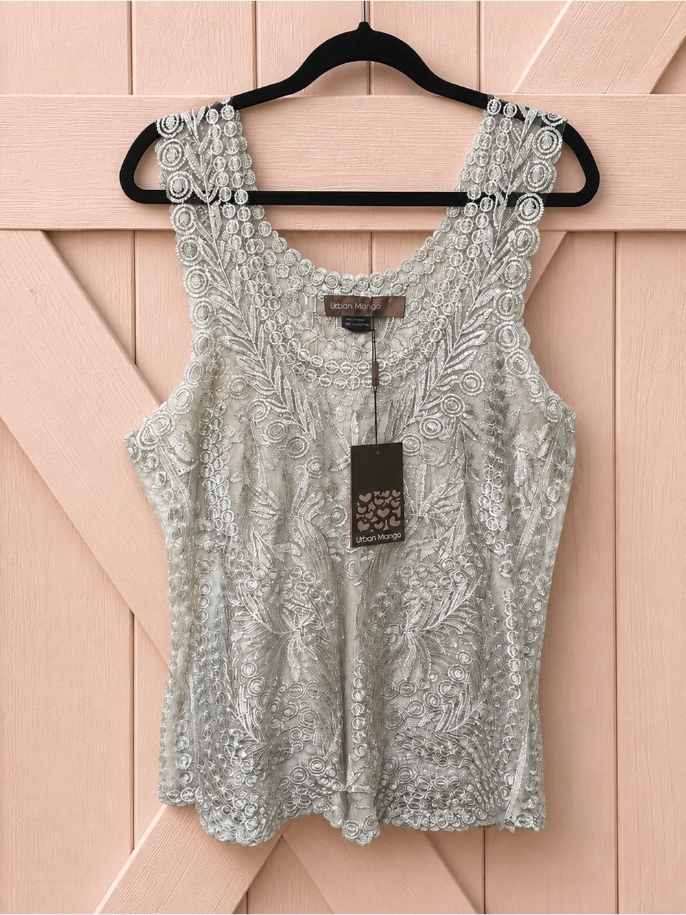 Urban Mango Embroidered Lace Sleeveless Top U101